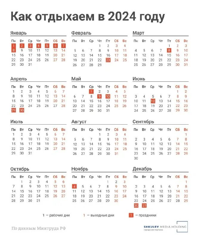 Производственный календарь выходных на 24 год Telegram: Contact @news59ru