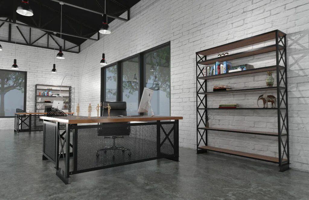 Производство в стиле лофт The perfect example of how you can create a modern industrial style office with 