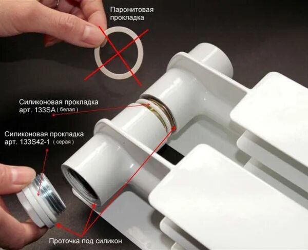 Прокладки для подключения радиаторов отопления Прокладка силиконовая для пробки и переходника радиатора 1", 4 шт. - купить в ин