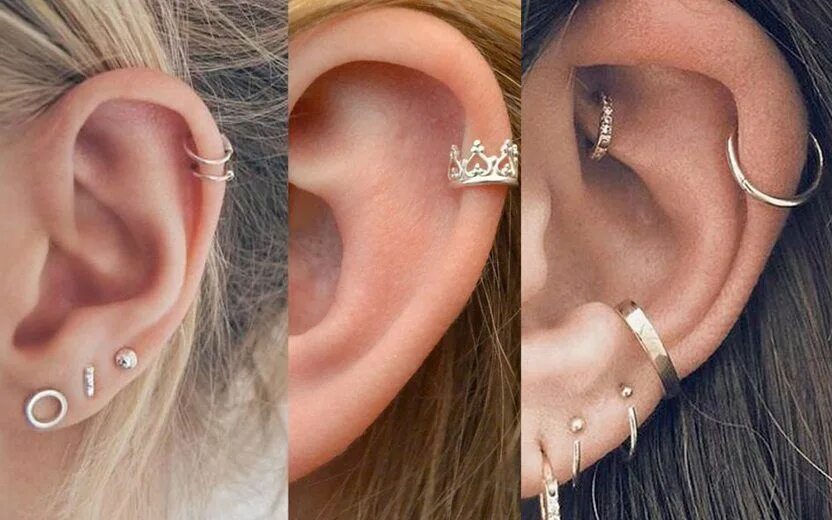 Прокол хряща уха красивые фото 48 modelos de piercing na orelha para você se apaixonar Piercings, Cute ear pier