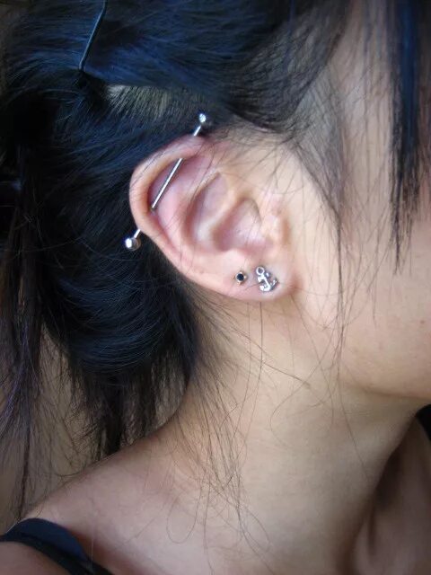 Прокол уха индастриал фото Industrial...best piercing I ever got...can't imagine my life without it haha Pi