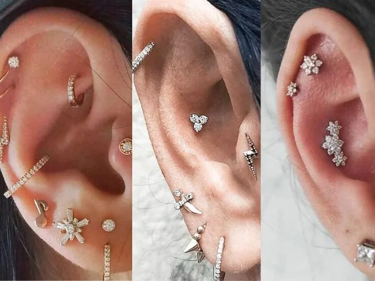 Прокол уха конч фото Conch Piercing Small diamond stud earrings, Conch piercing, Emerald earrings stu