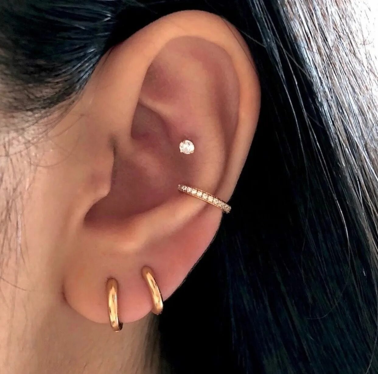 Прокол уха конч фото Pin on Tattoos & Piercings Ear jewelry, Earings piercings, Women's earrings