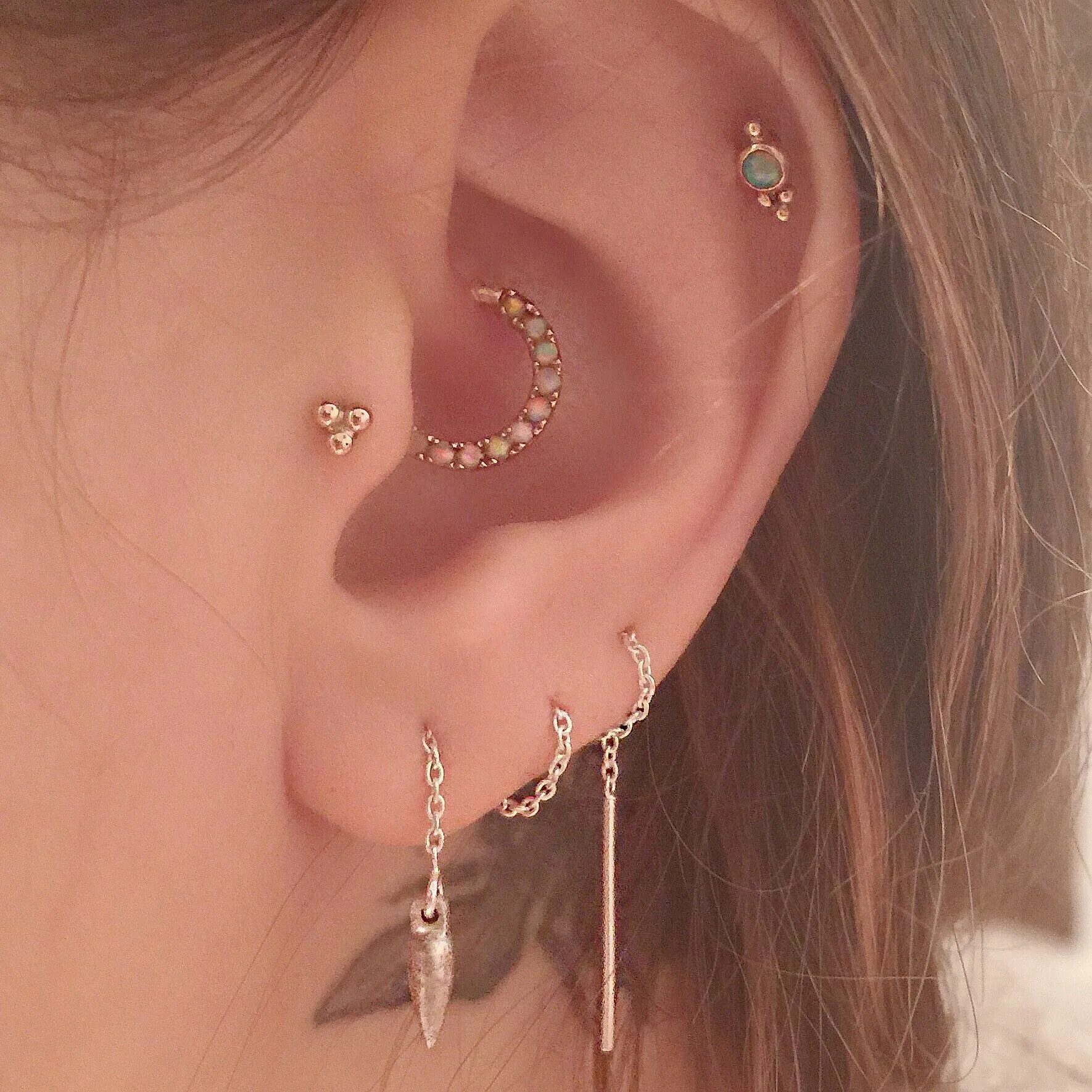 Прокол ушей пирсинг фото Pamela Love Earings piercings, Cool ear piercings, Ear jewelry