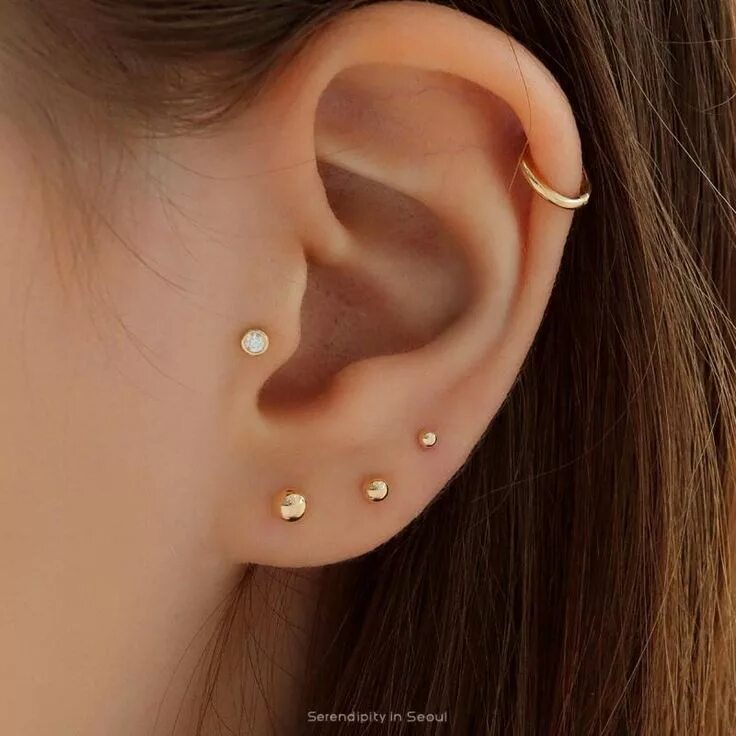 Прокол ушей южное ш 5 самара фото Ball Stud Earring- 14K Gold Stud earrings, Ear piercings, Ear lobe piercings