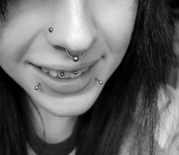 пирсинг, септум, лабрет, укус змеи Mouth piercings, Emo piercings, Face piercing