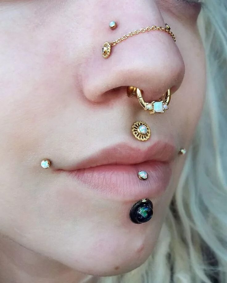 Проколола фото шпилькой песня I'm loving the chained nostril piercings Piercing, Piercing al viso, Orecchini