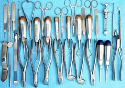 Проктологические инструменты фото и названия GERMAN 74 PC ORAL DENTAL SURGERY EXTRACTING ELEVATORS FORCEPS INSTRUMENT KIT SET