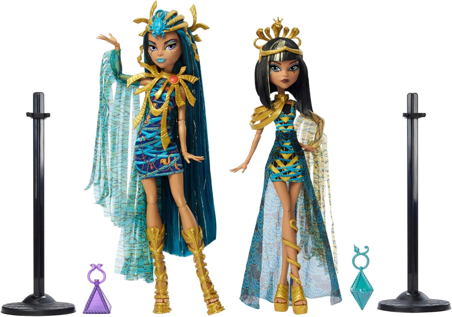 Промо фото кукол Monster High Mummy Majesties Cleo and Nefera De Nile Collectible Two-Pack G1 dol