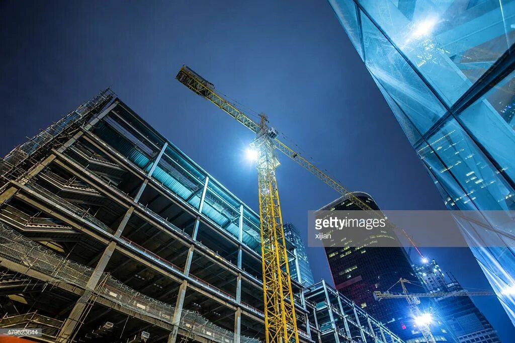 Промышленное строительство фото Stock Photo : Building Under Construction Skyscraper, Building, Construction