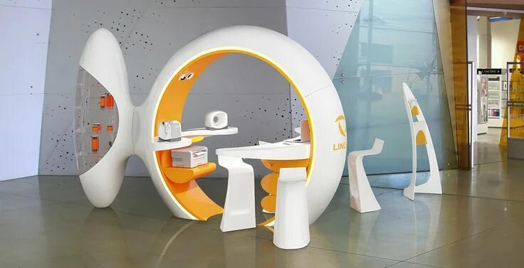 Промышленный дизайн россии 2024 LinLine Promostand corian Exhibition futuristic white design Design, Modern desi