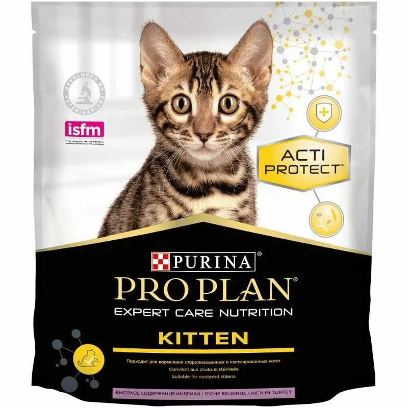 Проплан для котят фото PRO PLAN для котят сухой 1,5кг Acti-Protect Junior Индейка - купить с доставкой 