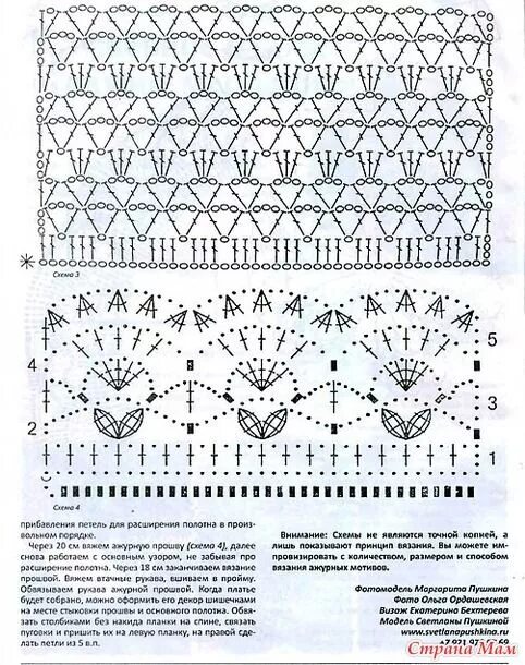 Прошва крючком со схемами Голубое мерцание. Нарядное ажурное платье. Виды петель для вязания крючком, Вязк