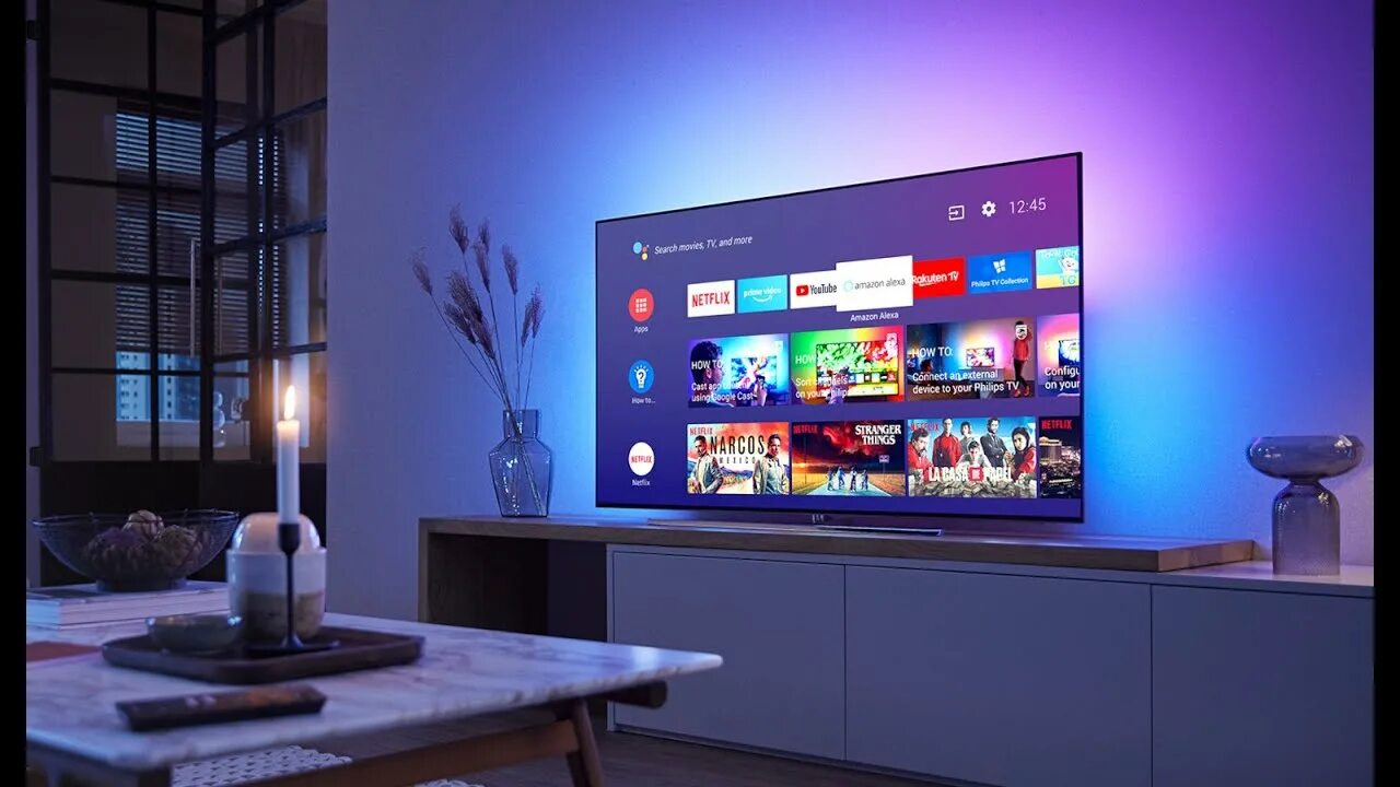 Просмотр фото на телевизоре андроид Philips 7956 TV Ambilight série 2021 22 - YouTube