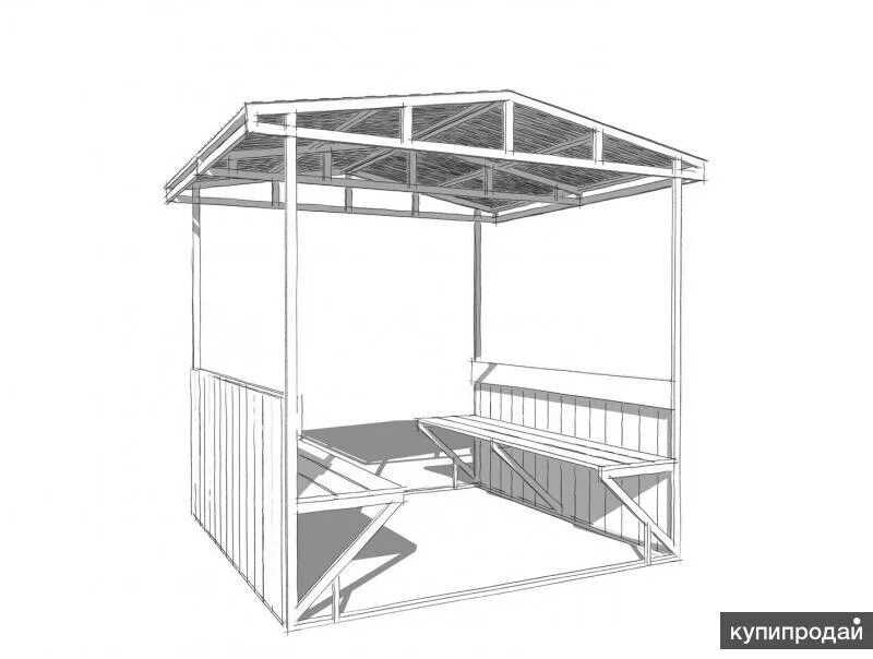 Простая беседка своими руками чертеж Беседки в Тюмени