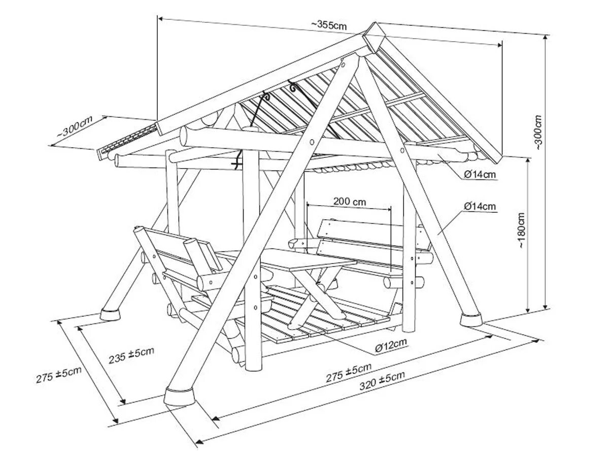 Простая беседка своими руками с размерами Проекты и схемы беседок - Деревянные беседки