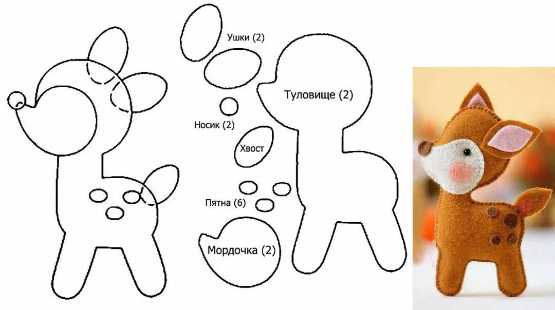 Простая игрушка из фетра выкройка Из фетра своими руками можно сделать массу полезных и интересных вещей - игрушки