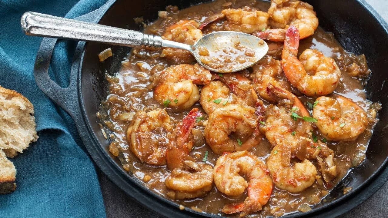 Простая кухня рецепты с фото Authentic New Orleans Barbecue Shrimp - YouTube