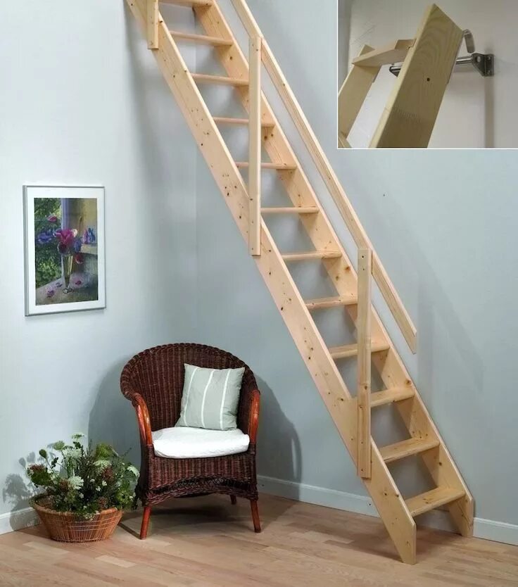 Простая лестница на даче своими руками fabriquer-escalier-bois-raide-instructions-idées-conseils Loft stairs, Tiny hous