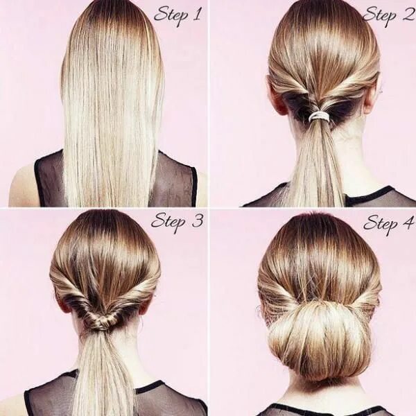 Простая прическа волосы своими руками 5 penteados que você pode fazer em apenas 3 minutos Easy bun hairstyles, Easy pa