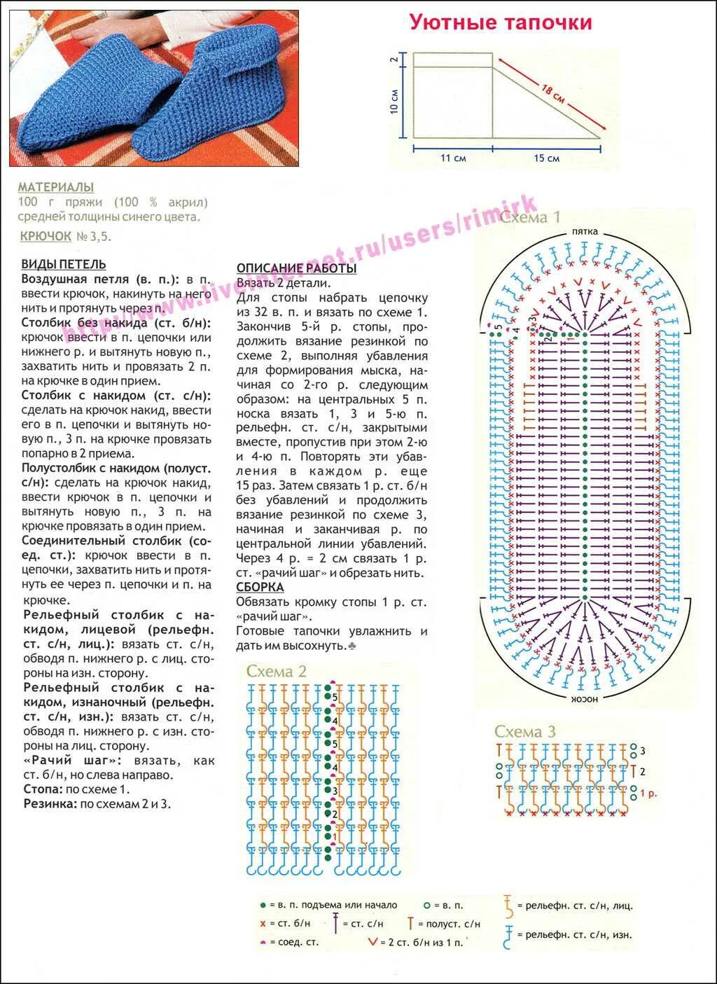 Простая схема мужские следки спицами Вязание 2 спицами тапочки для начинающих