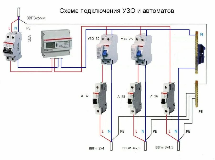 Простая схема подключения автомата Подключение электрических автоматов фото - DelaDom.ru