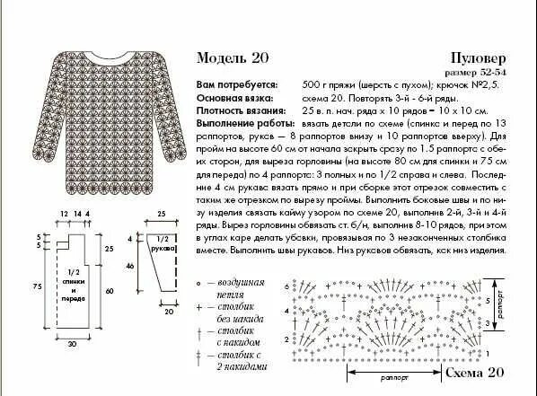 Простая схема вязания крючком кофты для пышной красоты Записи в рубрике для пышной красоты Дневник NataliyaY : LiveI