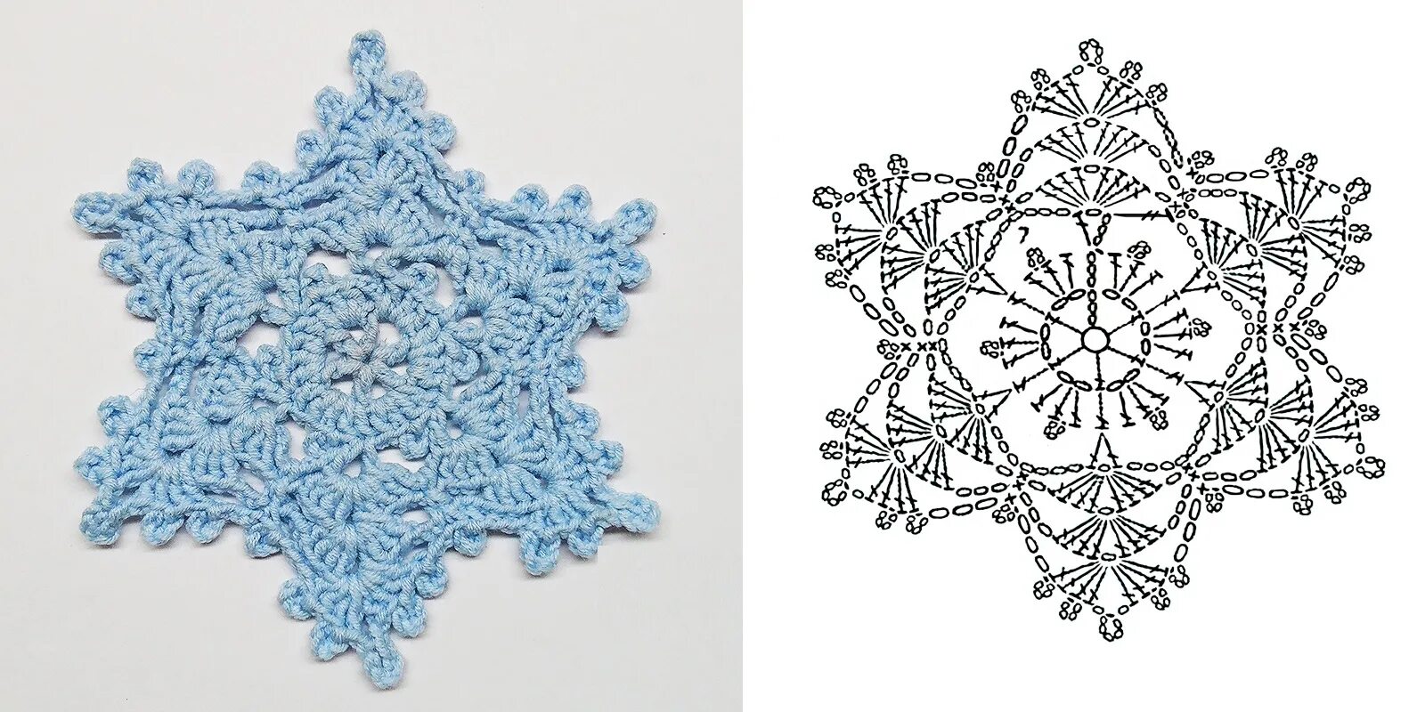 Простая снежинка крючком схема Crocheted snowflakes. Part 3. - Lilia Vignan