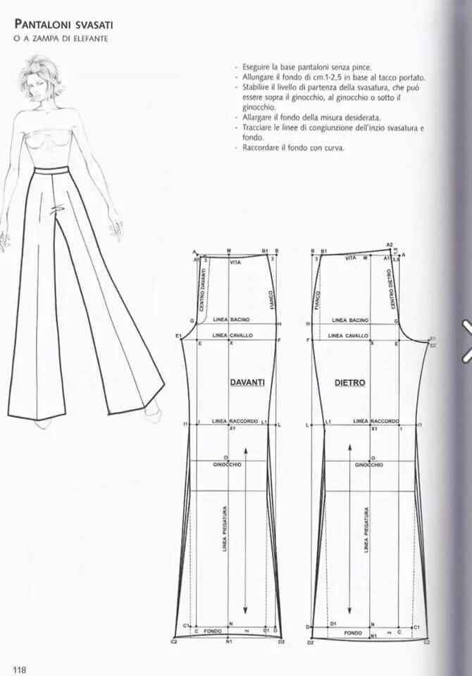 Простая выкройка брюк палаццо Dress Sewing Patterns DIY Clothes Design