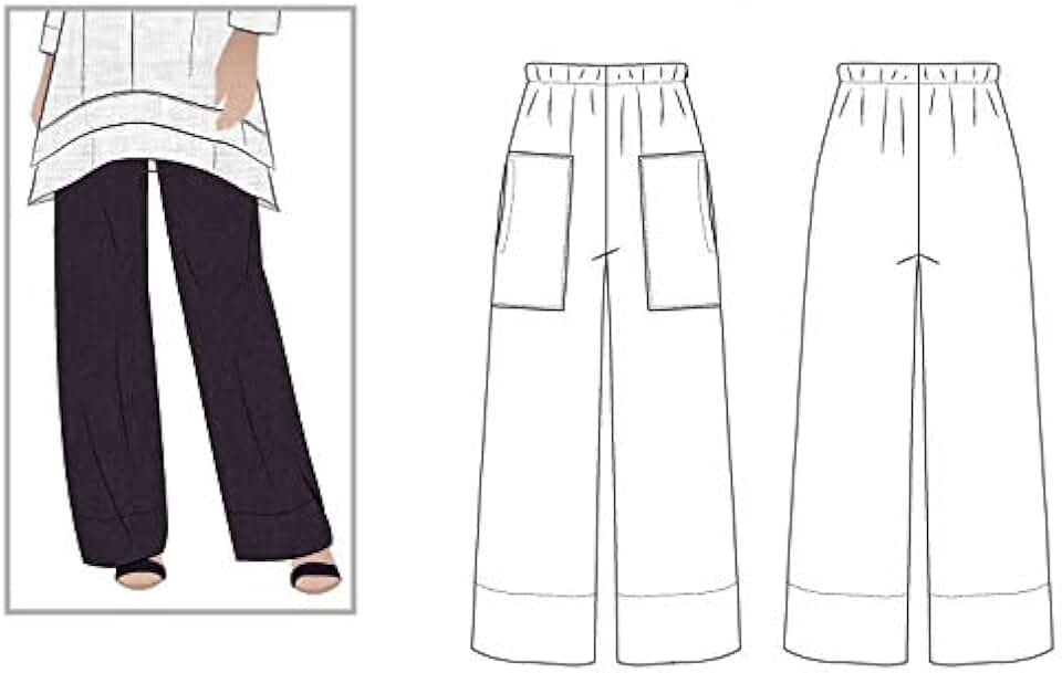 Простая выкройка брюк палаццо Amazon.com: Lounge Pants Pattern