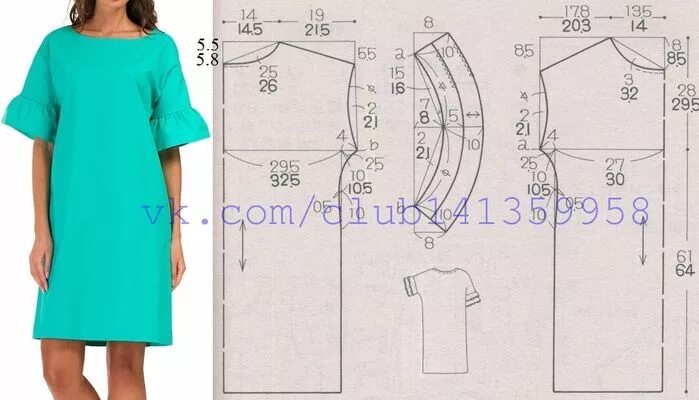 Простая выкройка платья рукав платье с длинным рукавом для полных выкройка: 10 тыс изображений найдено в Яндек