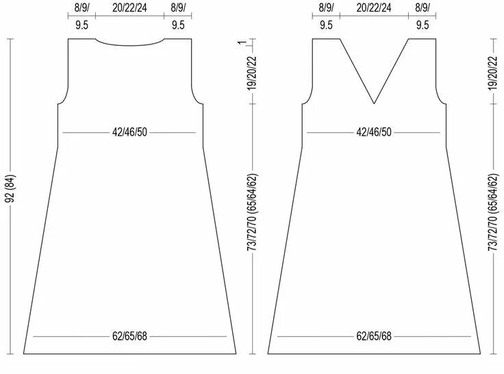Простая выкройка сарафана Картинки по запросу выкройка платья а силуэта Выкройки, Вязание, Платья