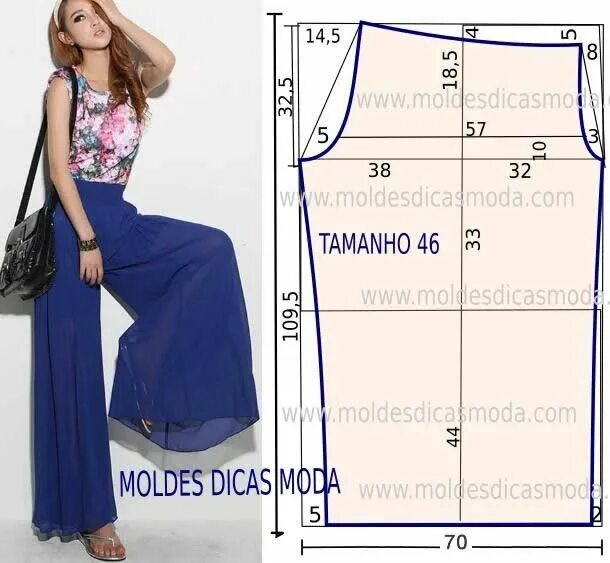 Простая выкройка юбка брюки для женщин Cómo coser pantalones de mujer con sus propias manos paso a paso - instrucción, 