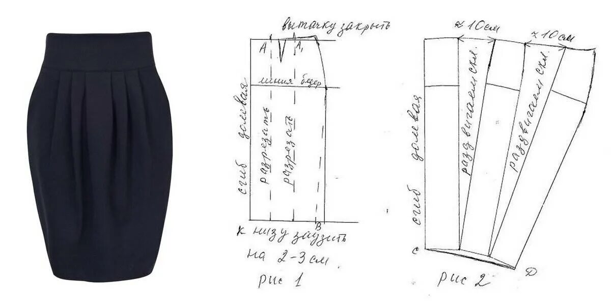 Простая юбка карандаш длинная выкройки Выкройка юбки-тюльпан