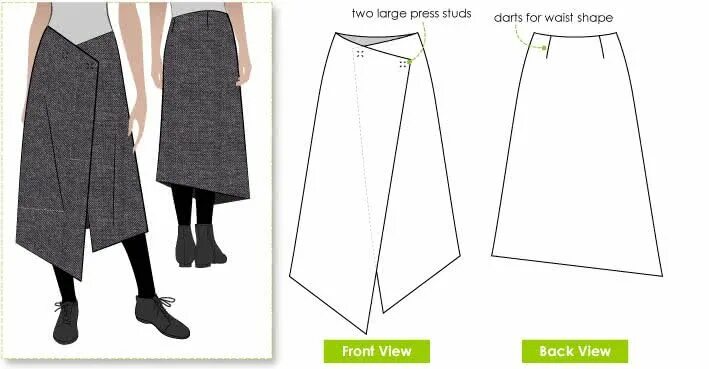 Простая юбка с запахом без выкройки Annetta Skirt Wrap skirt pattern, Skirt patterns sewing, Fashion sewing