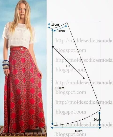 Простая юбка в пол выкройка Moldes Moda por Medida Diy skirt, Skirt patterns sewing, Fashion sewing