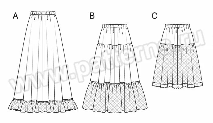 Простая юбка в пол выкройка Выкройка Burda № 6739 - Нижняя юбка - Первая примерка