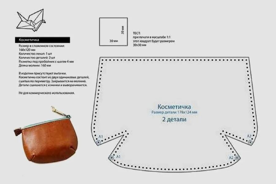 Простая женская сумка из кожи выкройка Картинки КОСМЕТИЧКА СШИТЬ СВОИМИ РУКАМИ НА МОЛНИИ