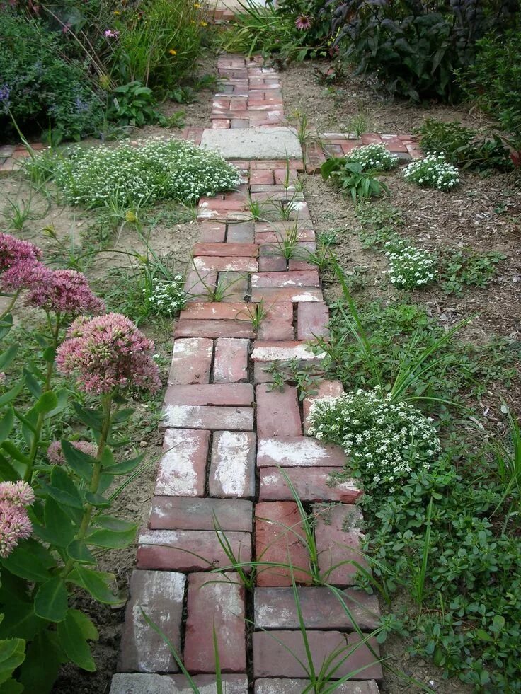 Простейшая дорожка на даче своими руками garden+path.JPG (image) Brick garden, Garden design, Garden projects