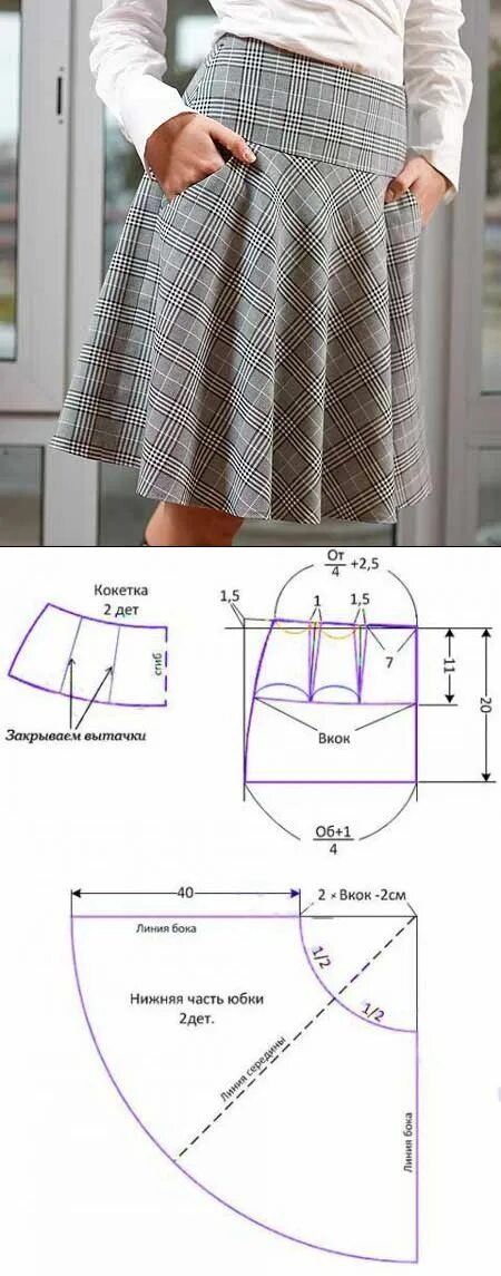 Простейшая выкройка юбки для полных Шитье простые выкройки Kolay dikiş projeleri, Dikiş, Etek