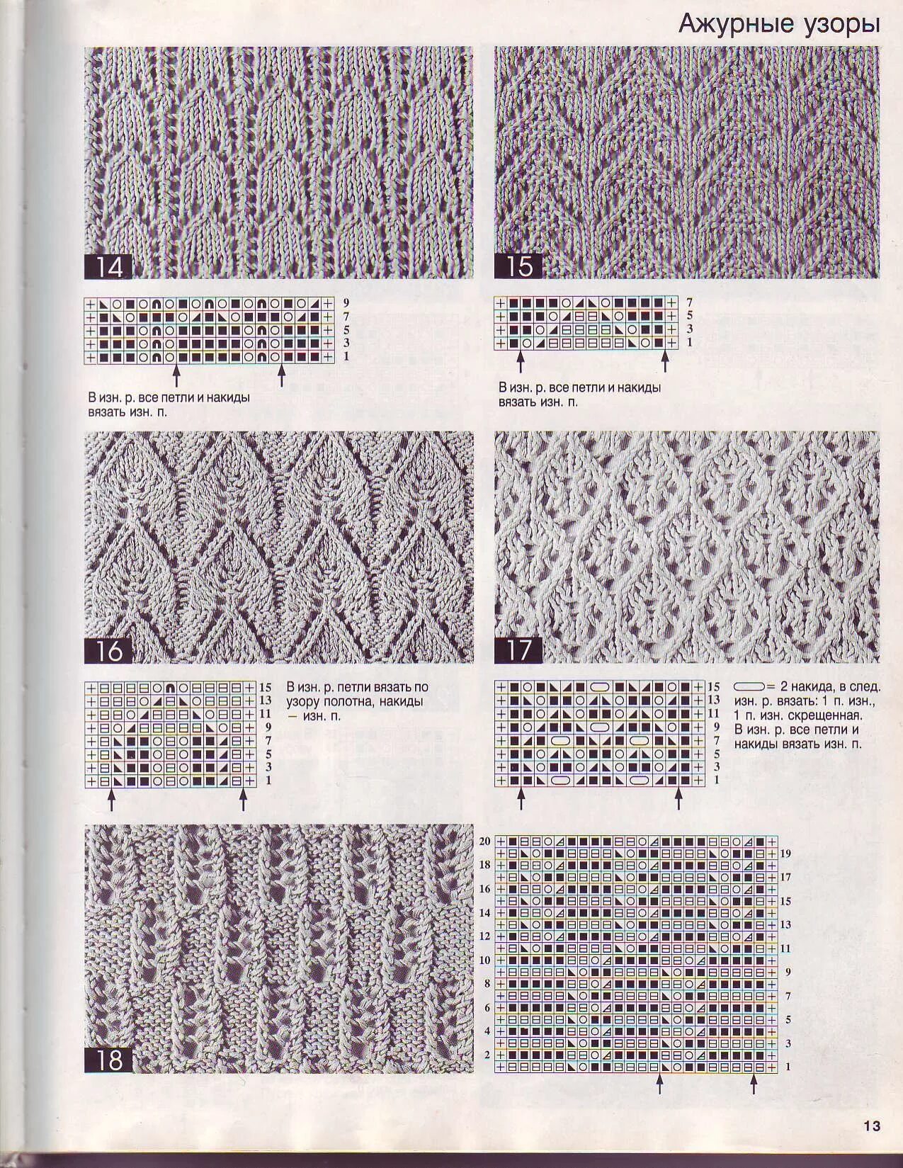 Простейшие ажурные рисунки спицами схемы ВОЛШЕБНЫЙ КЛУБОК - 700 узоров Вязание для женщин спицами. Схемы вязания спицами