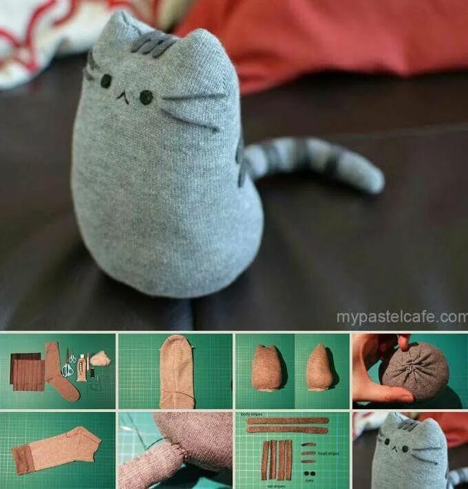 Простейшие игрушки своими руками фото котенок из носка Sock crafts, Diy socks, Diy sock toys