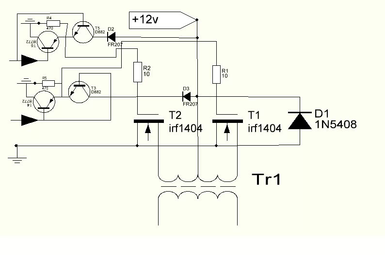 Простейший инвертор своими руками схема Инвертор 12-220 4кВт маленькая проблемка - Импульсные источники питания, инверто