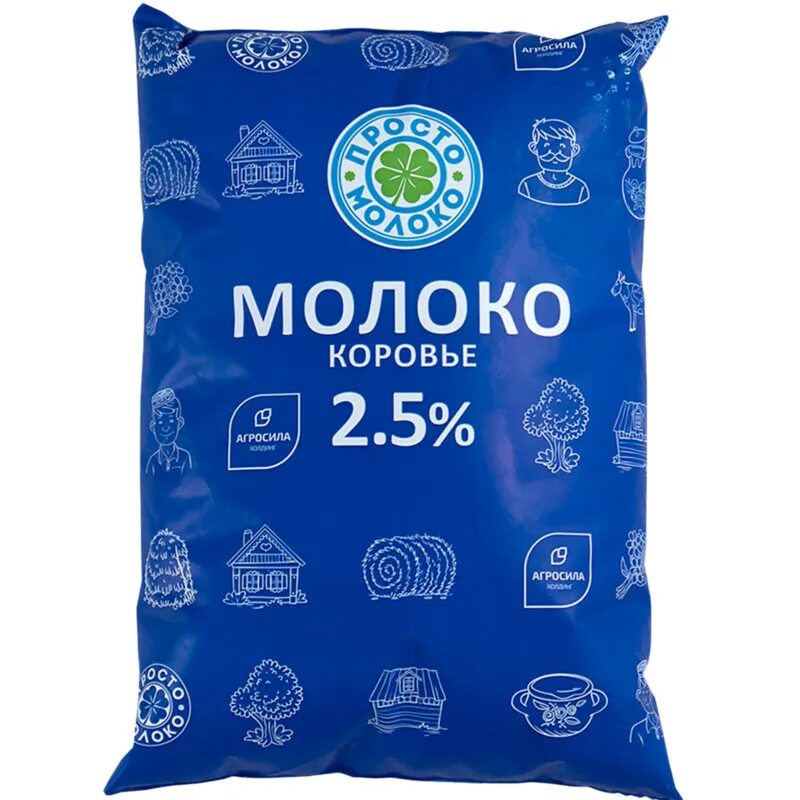 Просто молоко фото Молоко Просто молоко пастеризованное 2.5%, 800мл - купить с доставкой в Москве в