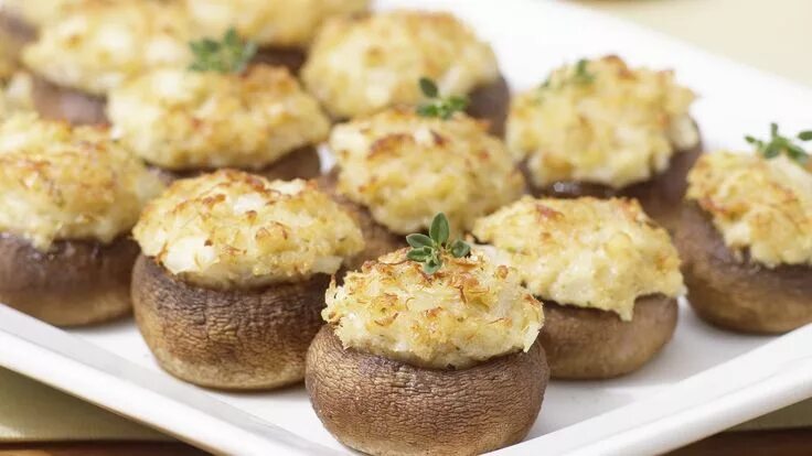 Простое блюдо из шампиньонов с фото Crab-Stuffed Mushrooms Best Foods US Recipe Food, Crab stuffed mushrooms, Stuffe