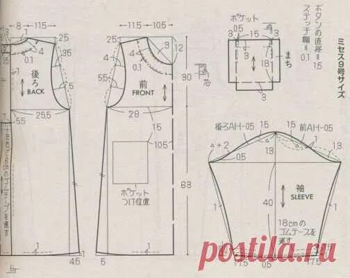 Простое платье 54 размера выкройка Платье-туника А-силуэта. Выкройка на японский размер 9 выкройки Постила