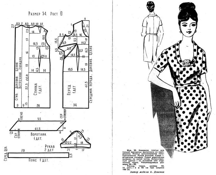 Простое платье 54 размера выкройка Прикрепленное изображение Vintage sewing patterns, Sewing patterns, Pattern sket