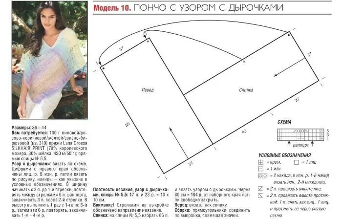 Простое пончо спицами со схемами Пончо из двух прямоугольников спицами схемы - Фотоподборки 1