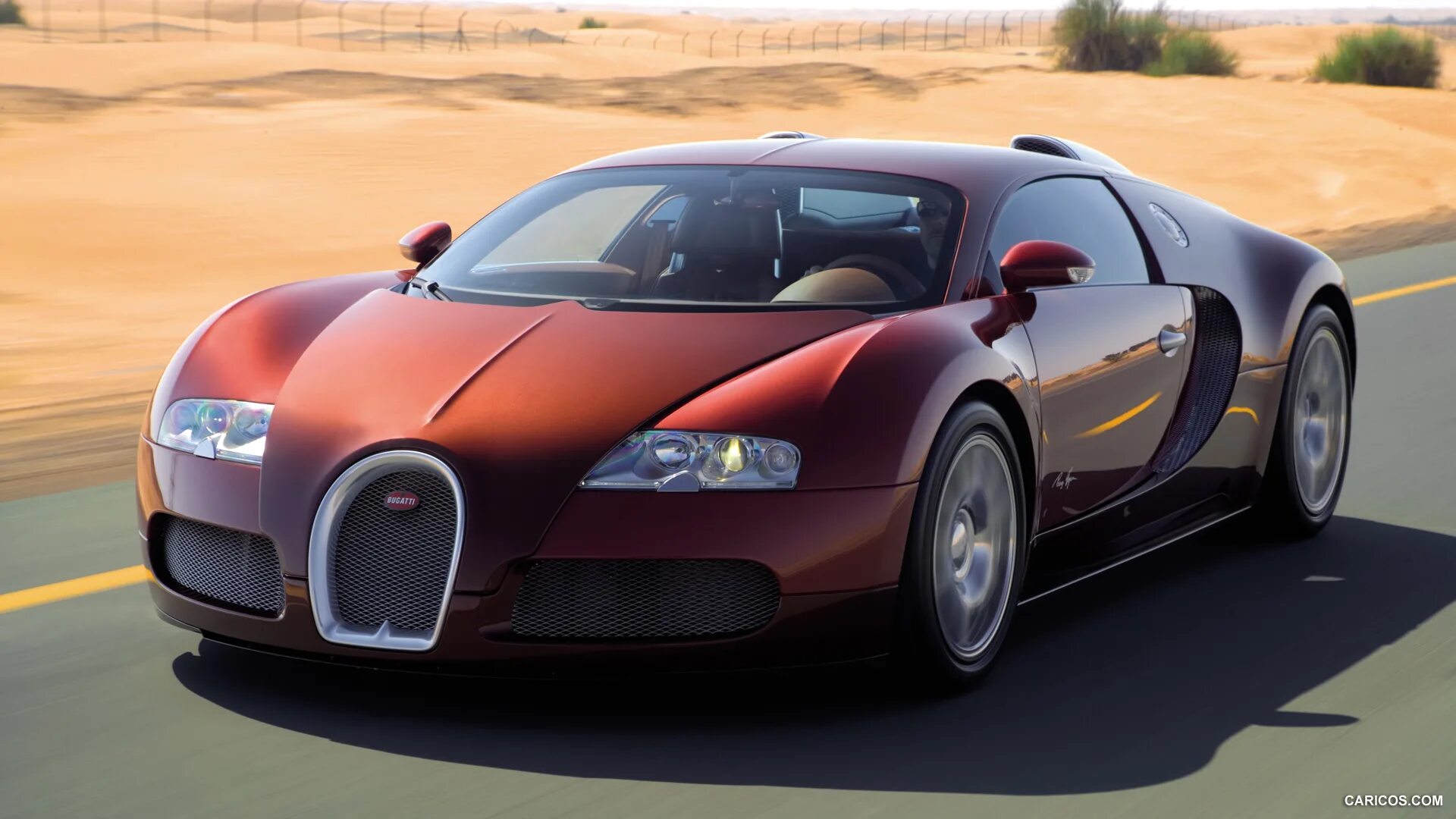 Простой автомобили фото Bugatti Veyron Grand Sport Red Front