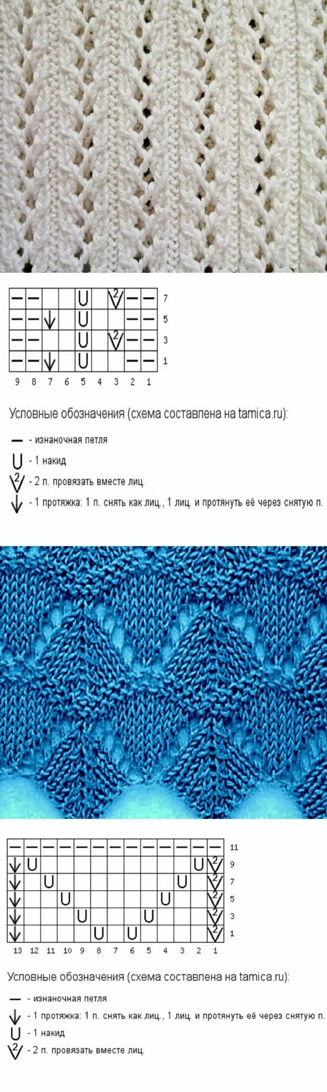 Простой ажурный узор спицами плюс схема узор спицами Модели стежков, Схемы вязания, Схемы вязания крючком